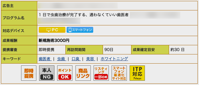 某B銀座のアフィリエイト